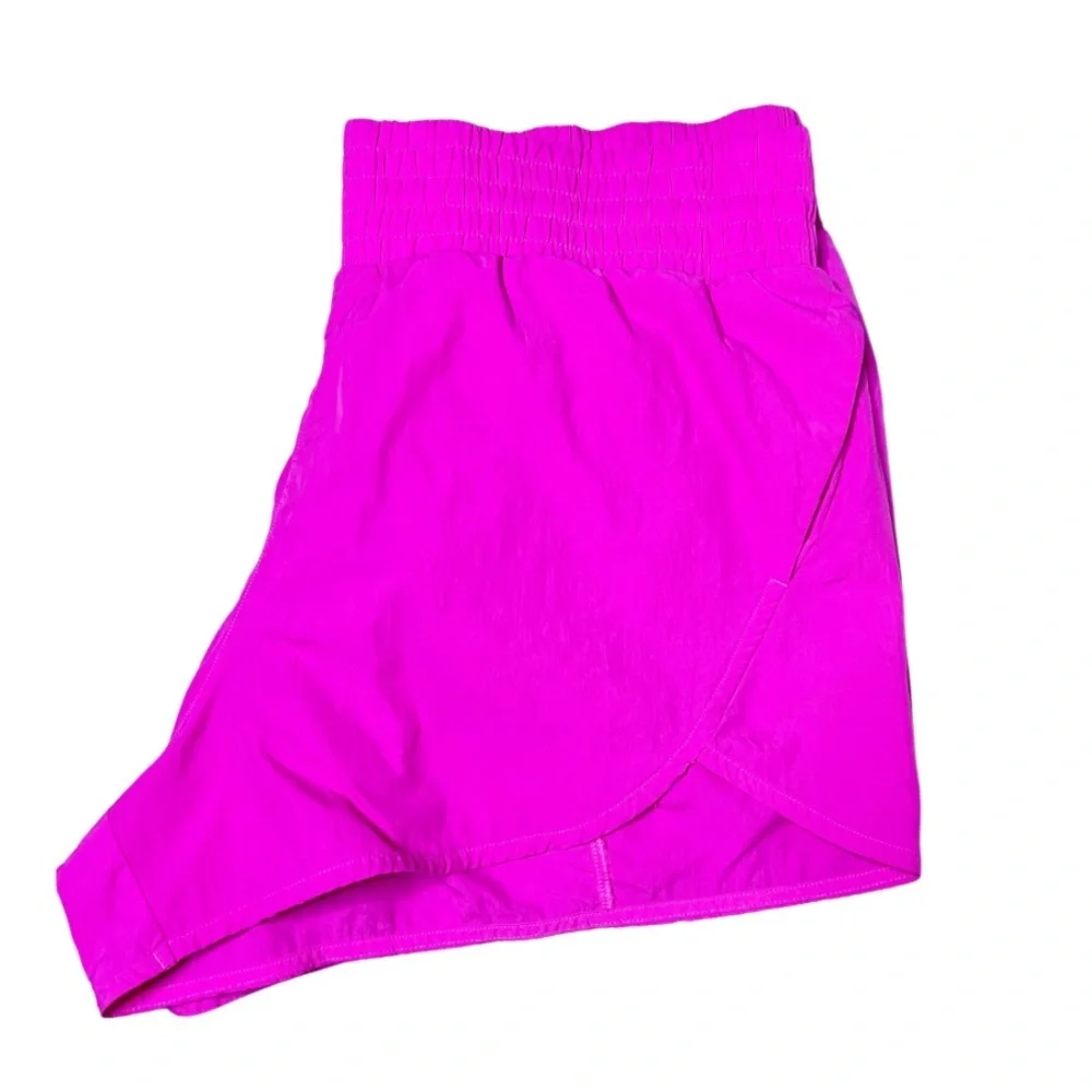 All in Motion Athletic Shorts Hot Pink Stretchy Smocked‎ Waist Dolphin Hem Women - Picture 7 of 16